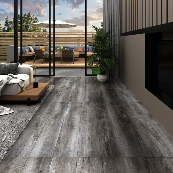 vidaXL PVC Laminat Dielen Selbstklebend 5,21m² 2mm Gestreift Holzoptik
