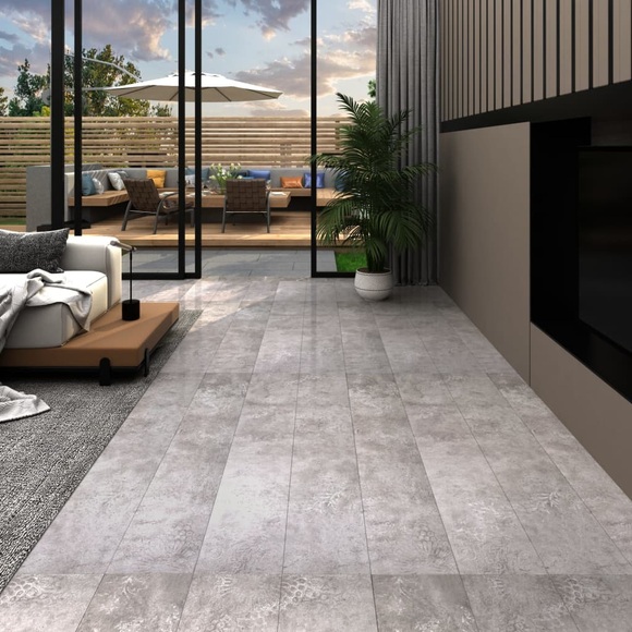 vidaXL PVC Laminat Dielen Selbstklebend 5,21 m² 2 mm Erdgrau