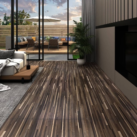 vidaXL PVC Laminat Dielen Selbstklebend 5,21m² 2mm Gestreift Braun