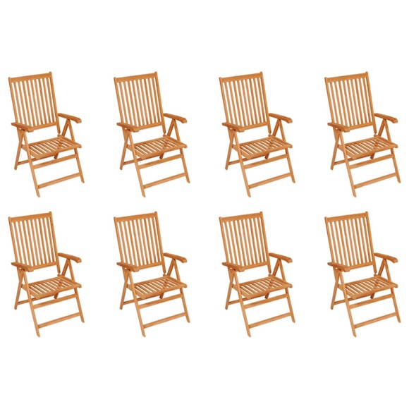 vidaXL Garten-Liegestühle 8 Stk. Massivholz Teak