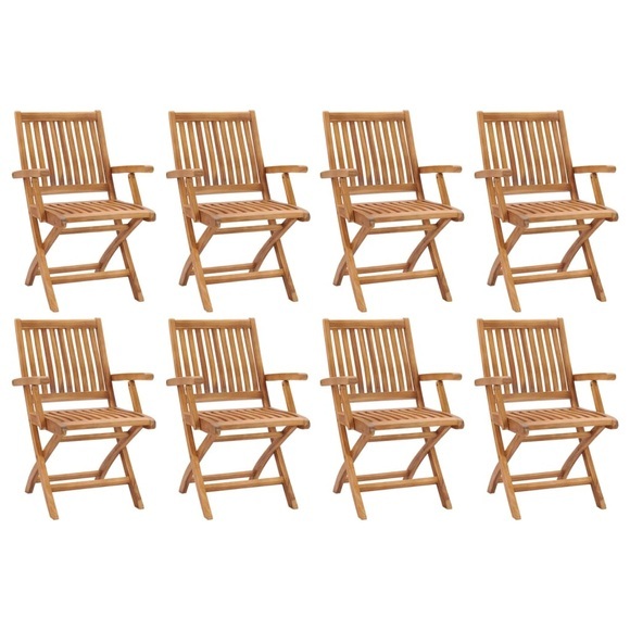vidaXL Klappbare Gartenstühle 8 Stk. Massivholz Teak