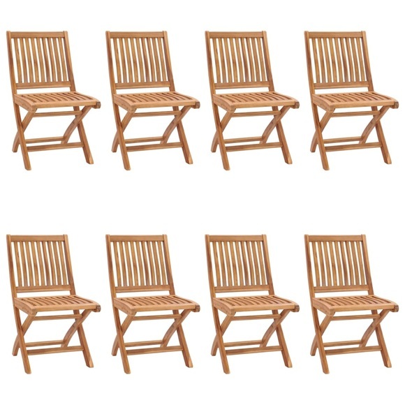 vidaXL Klappbare Gartenstühle 8 Stk. Massivholz Teak