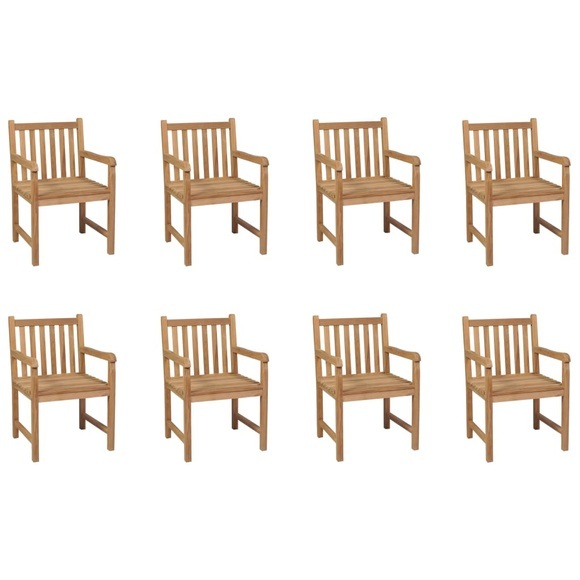 vidaXL Gartenstühle 8 Stk. Massivholz Teak