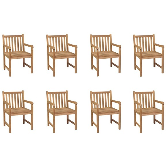 vidaXL Gartenstühle 8 Stk. Massivholz Teak