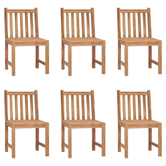 vidaXL Gartenstühle 6 Stk. Massivholz Teak
