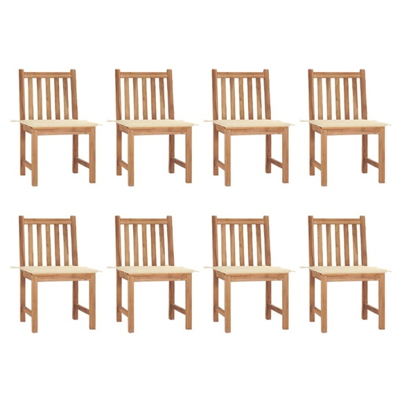 vidaXL Gartenstühle 8 Stk. mit Kissen Massivholz Teak
