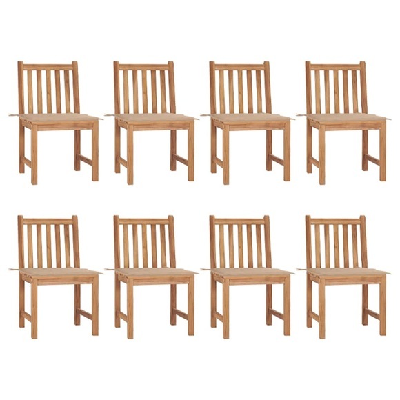 vidaXL Gartenstühle 8 Stk. mit Kissen Massivholz Teak
