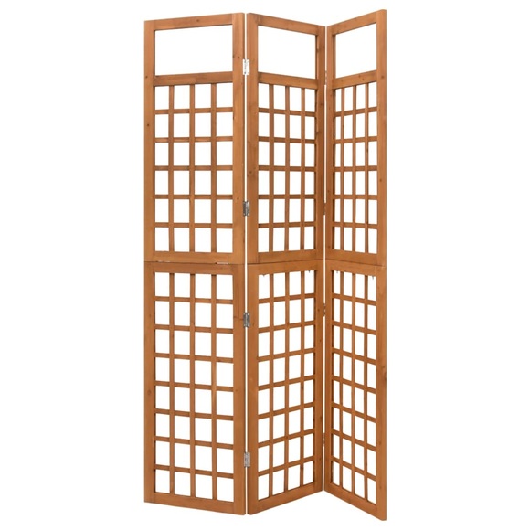 vidaXL 3-tlg. Paravent/Spalier Massivholz Tanne 121x180,5 cm