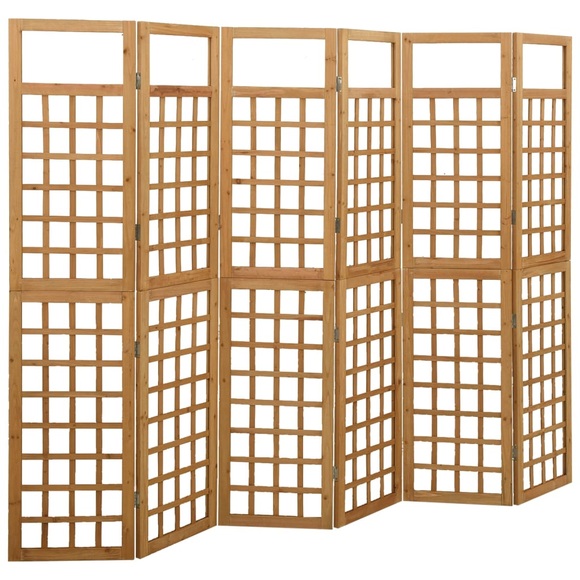 vidaXL 6-tlg. Paravent/Spalier Massivholz Tanne 242,5x180 cm