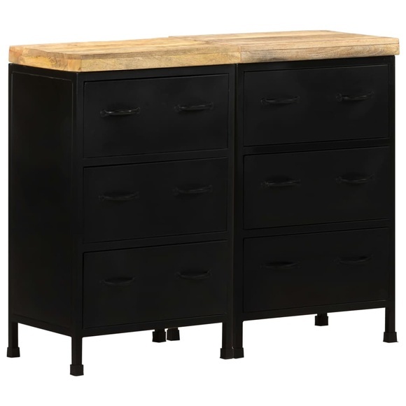 vidaXL Sideboard mit 6 Schubladen Raues Mangoholz
