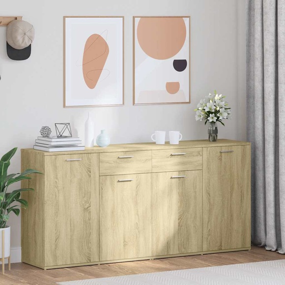 vidaXL Sideboard Sonoma-Eiche 160x36x75 cm Spanplatte