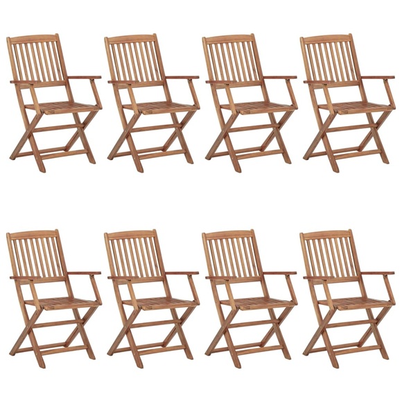 vidaXL Klappbare Gartenstühle 8 Stk. Massivholz Akazie