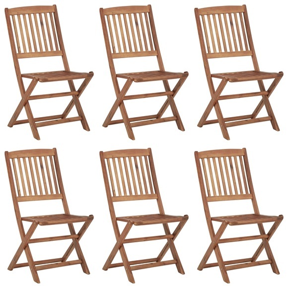 vidaXL Klappbare Gartenstühle 6 Stk. Massivholz Akazie