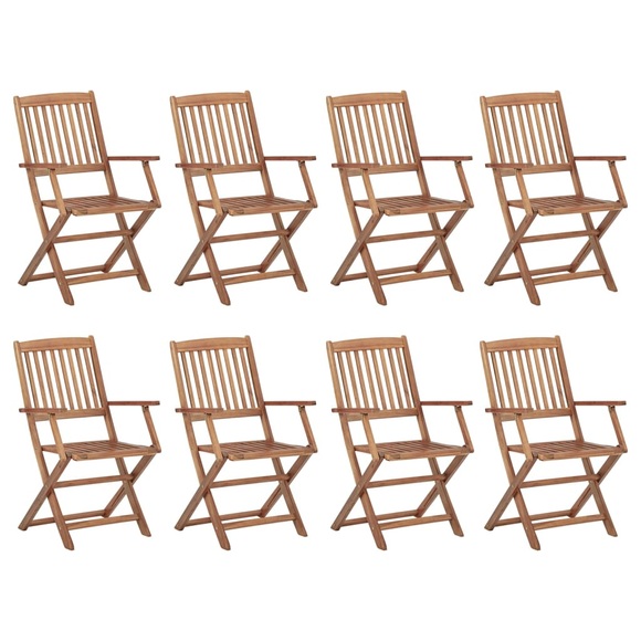 vidaXL Klappbare Gartenstühle 8 Stk. Massivholz Akazie