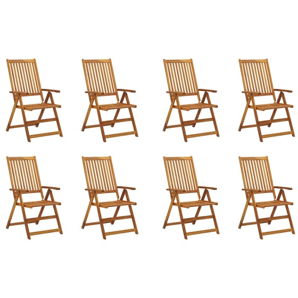 vidaXL Klappbare Gartenstühle 8 Stk. Massivholz Akazie