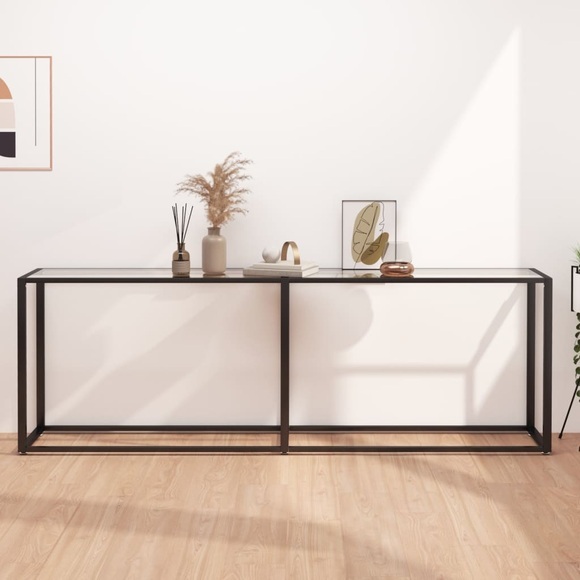 vidaXL Konsolentisch Transparent 220x35x75,5 cm Hartglas