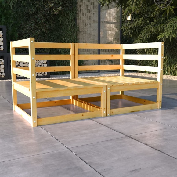 vidaXL 2-Sitzer-Gartensofa Kiefer Massivholz