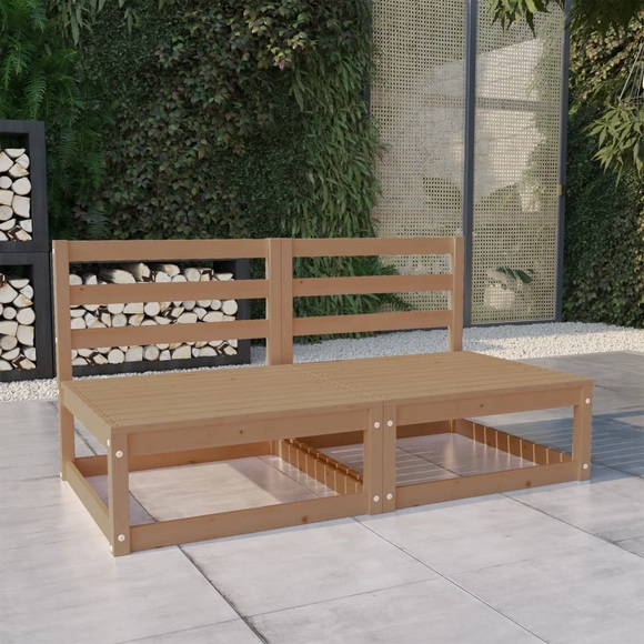 vidaXL 2-Sitzer-Gartensofa Honigbraun Massivholz Kiefer