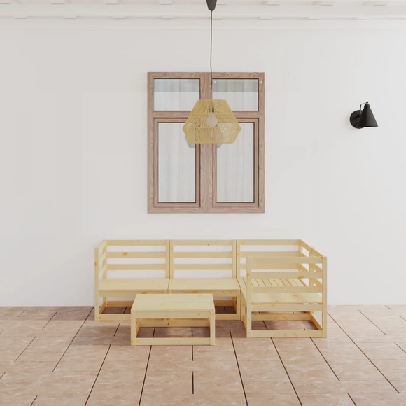 vidaXL 5-tlg. Garten-Lounge-Set Massivholz Kiefer