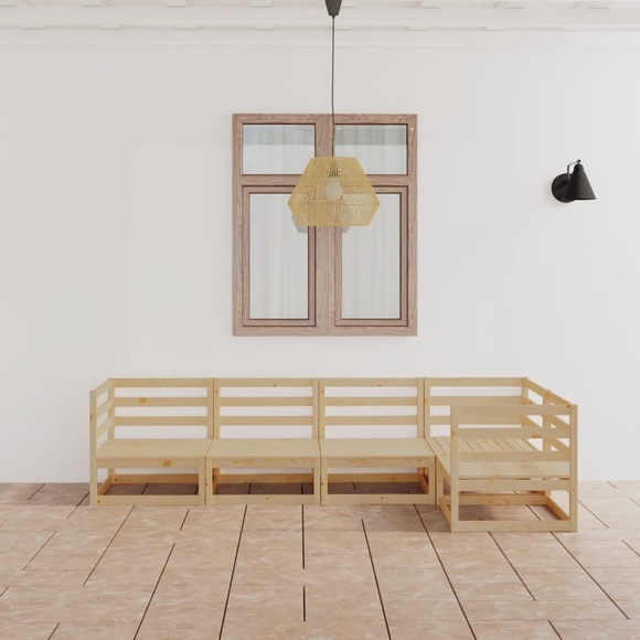 vidaXL 5-tlg. Garten-Lounge-Set Massivholz Kiefer