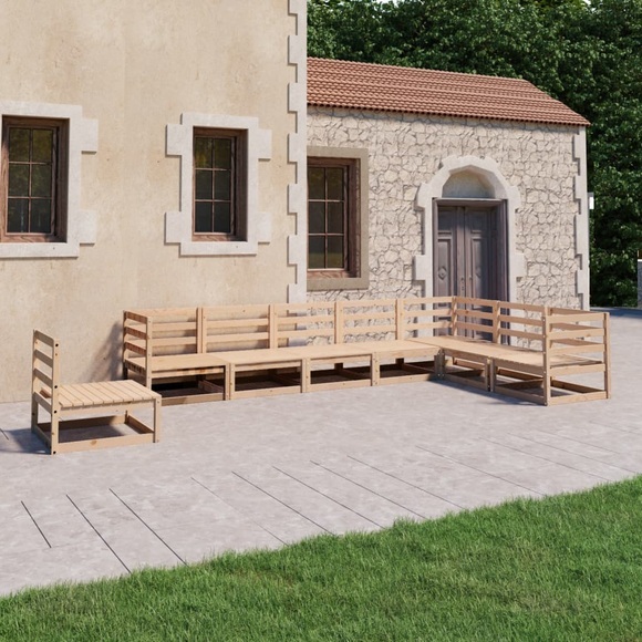 vidaXL 8-tlg. Garten-Lounge-Set Massivholz Kiefer