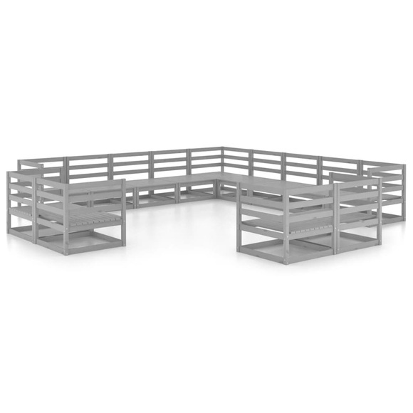 vidaXL 13-tlg. Garten-Lounge-Set Kiefer Massivholz