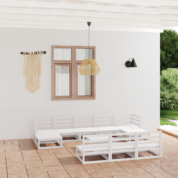 vidaXL 11-tlg. Garten-Lounge-Set Kiefer Massivholz