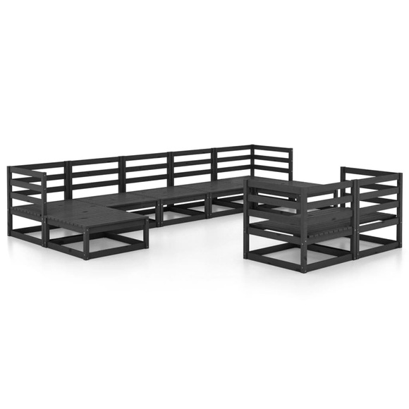 vidaXL 9-tlg. Garten-Lounge-Set Massivholz Kiefer