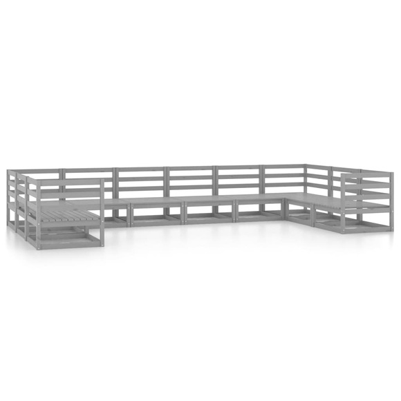 vidaXL 10-tlg. Garten-Lounge-Set Kiefer Massivholz