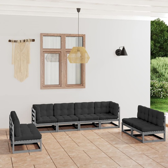 vidaXL 8-tlg. Garten-Lounge-Set mit Kissen Kiefer Massivholz