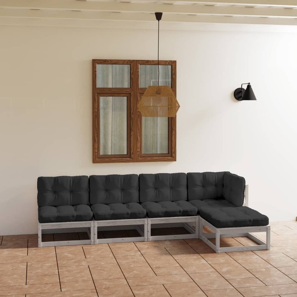 vidaXL 5-tlg. Garten-Lounge-Set mit Kissen Kiefer Massivholz