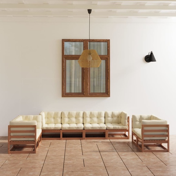 vidaXL 8-tlg. Garten-Lounge-Set mit Kissen Kiefer Massivholz