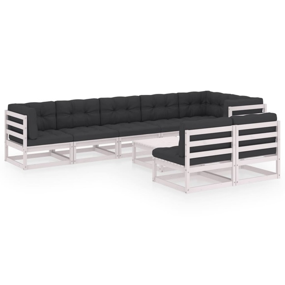 vidaXL 9-tlg. Garten-Lounge-Set mit Kissen Kiefer Massivholz