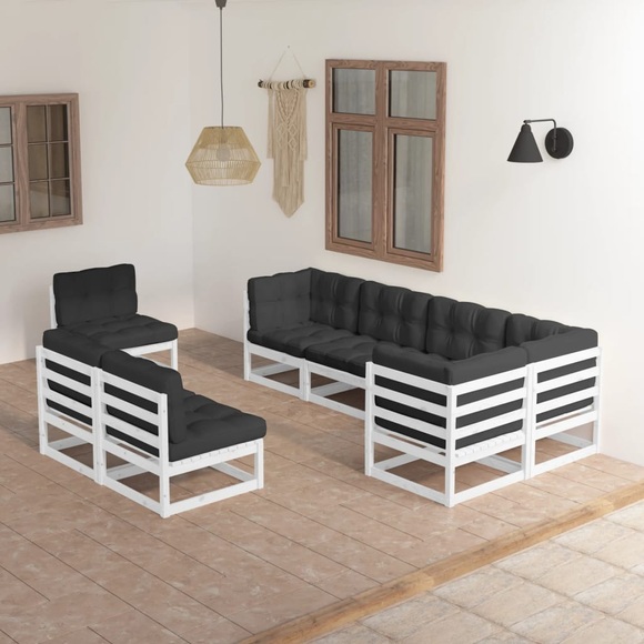 vidaXL 8-tlg. Garten-Lounge-Set mit Kissen Kiefer Massivholz