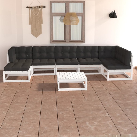 vidaXL 8-tlg. Garten-Lounge-Set mit Kissen Kiefer Massivholz