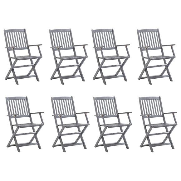 vidaXL Klappbare Gartenstühle 8 Stk. Massivholz Akazie