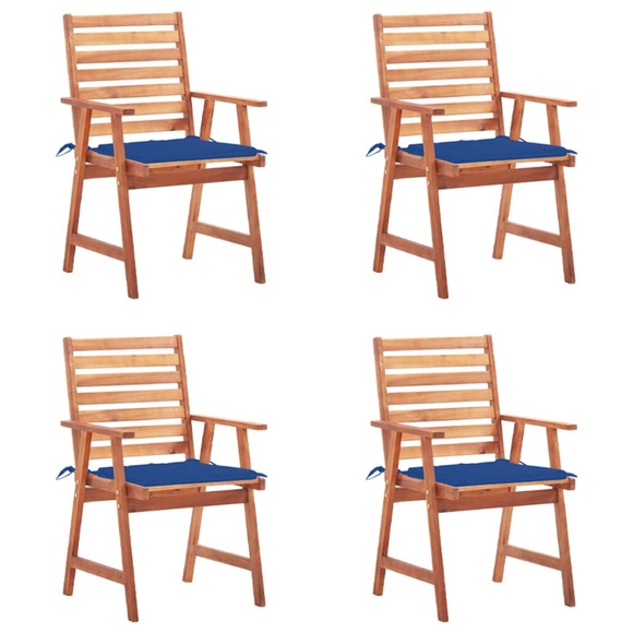 vidaXL Garten-Essstühle 4 Stk. mit Kissen Massivholz Akazie