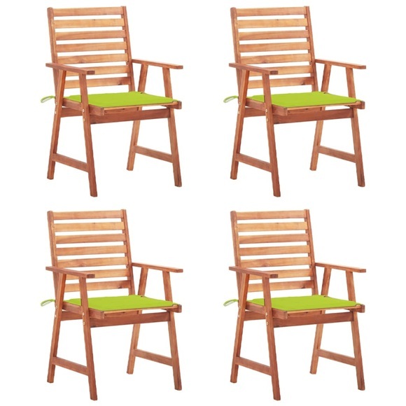 vidaXL Garten-Essstühle 4 Stk. mit Kissen Massivholz Akazie
