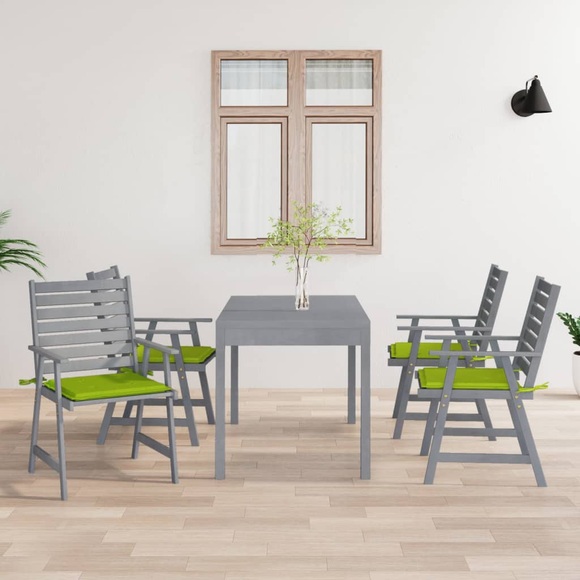 vidaXL Garten-Essstühle mit Kissen 4 Stk. Massivholz Akazie