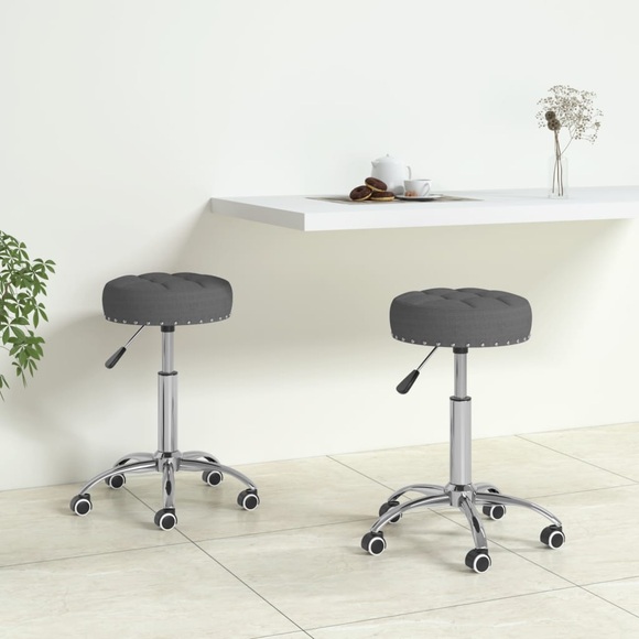 vidaXL Bürostühle 2 Stk. Drehbar Dunkelgrau Stoff