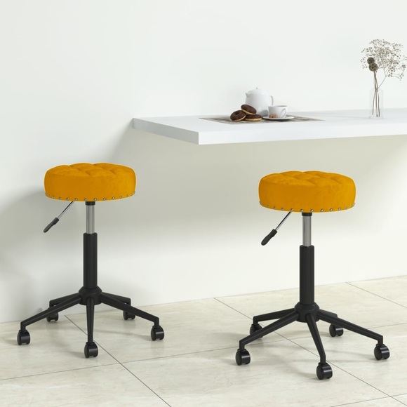 vidaXL Bürostühle 2 Stk. Drehbar Senfgelb Samt
