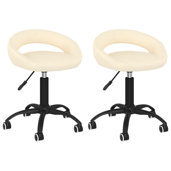 vidaXL Esszimmerstühle 2 Stk. Drehbar Creme Samt