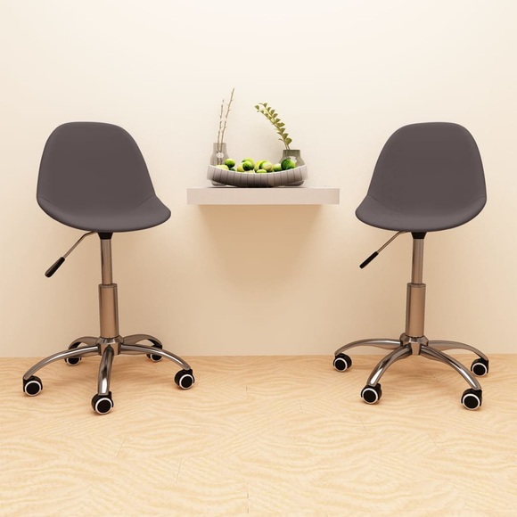 vidaXL Esszimmerstühle 2 Stk. Drehbar Taupe Stoff