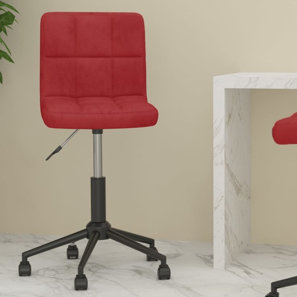 vidaXL Bürostuhl Drehbar Weinrot Samt