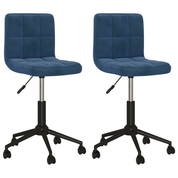vidaXL Esszimmerstühle 2 Stk. Drehbar Blau Samt