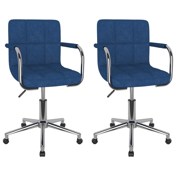 vidaXL Esszimmerstühle 2 Stk. Drehbar Blau Stoff