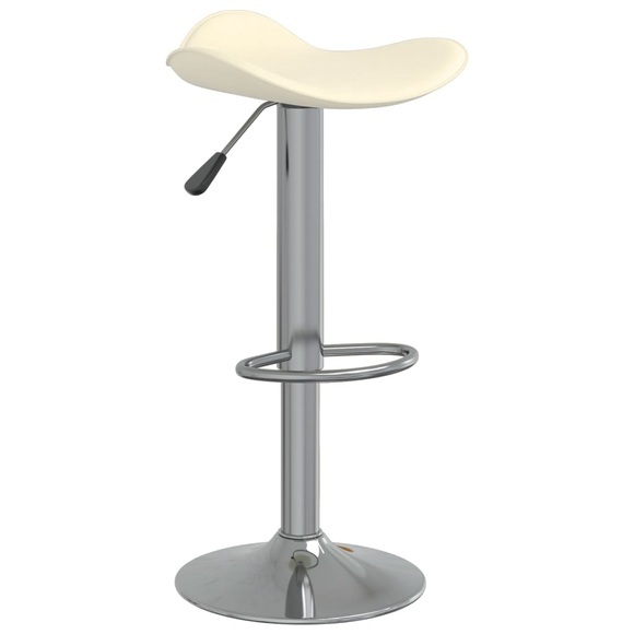 vidaXL Barhocker Creme Verchromter Stahl und Kunstleder