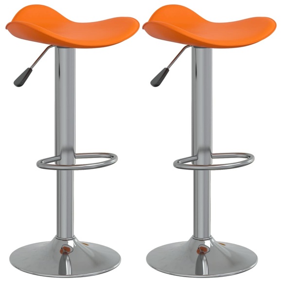 vidaXL Barhocker 2 Stk. Orange Verchromter Stahl und Kunstleder
