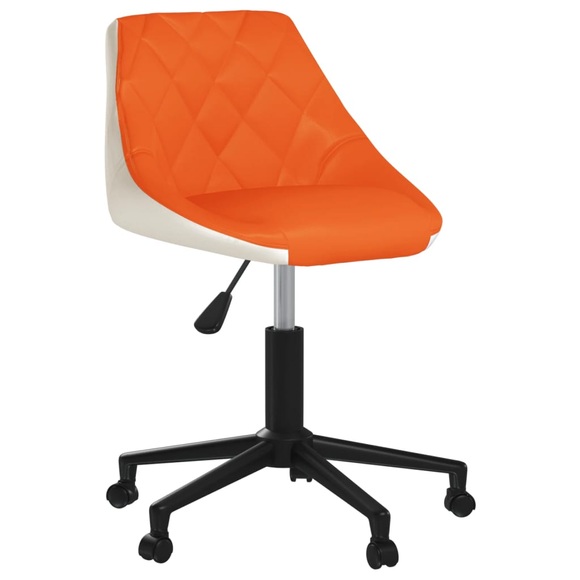 vidaXL Bürostuhl Drehbar Orange und Weiß Kunstleder