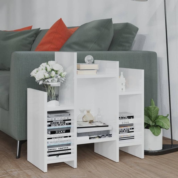 vidaXL Regalschrank Hochglanz-Weiß 60x26x60 cm Spanplatte